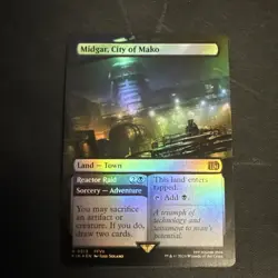 1x Midgar, City of Mako, Foil, Borderless Art, Final Fantasy, MTG NM - Image 1
