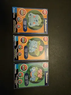 Lot of 3 Pokemon Poke Trivia Burger King Cards 1999 Venusaur Bulbasaur Ivysaur - Image 1