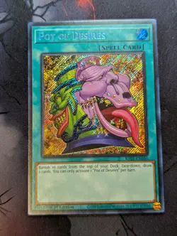 Yugioh Pot of Desires RA01-EN056 Secret Rare 1st Edition - Image 1