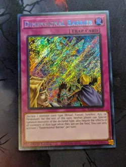 Dimensional Barrier - RA01-EN072 SECRET RARE 1st Edition YuGiOh TCG Card - Image 1