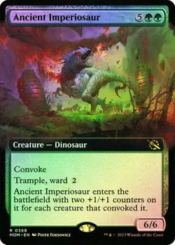 MTG ANCIENT IMPERIOSAUR FOIL EXTENDED ART March of the Machine NM - Image 1