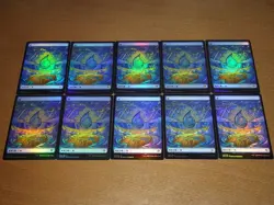 FOIL Island #278 Dominaria United (Full Art) Japanese x10 mtg SP,MP [FC] B - Image 1