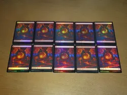 FOIL Mountain #280 Dominaria United (Full Art) Japanese x10 mtg SP,MP [FC] B - Image 1