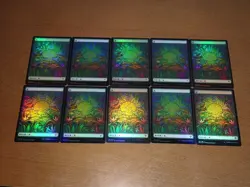 FOIL Forest #281 Dominaria United (Full Art) Japanese x10 mtg SP,MP [FC] B - Image 1