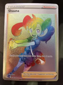 Shauna Rainbow Secret Rare - 278/264 - Fusion Strike Pokemon Card Trainer - Image 1