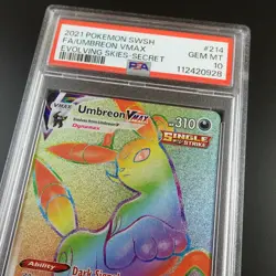 PSA 10 Umbreon Vmax 214/203 Pokemon Evolving Skies Rainbow Rare Graded Card - Image 2