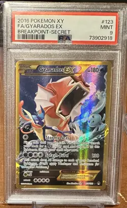 2016 POKEMON XY BREAKPOINT SECRET #123 FULL ART/GYARADOS EX PSA 9 - Image 1