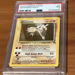 Hitmonlee 7/62 Fossil Holo 1999 Pokemon PSA 7 - Image 1