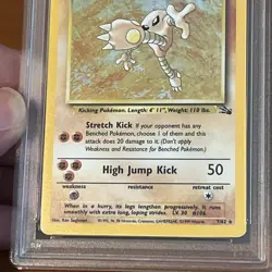 Hitmonlee 7/62 Fossil Holo 1999 Pokemon PSA 7 - Image 4