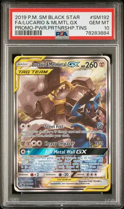 Pokemon Lucario & Melmetal GX SM192 Black Star Promo GEM MINT PSA 10 - Image 3