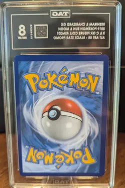 Pokemon RESHIRAM & CHARIZARD SM201 TAG 8 NM MT Full Art Black Star Promo - Image 4