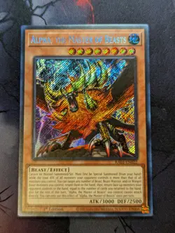 Alpha, the Master of Beasts RA01-EN022 Secret Rare 1st Edition YuGiOh TCG Card - Image 1