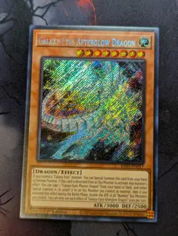 YuGiOh Galaxy-Eyes Afterglow Dragon Secret Rare 1st Edition RA01-EN017 - Image 1