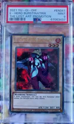 PSA 9 Yugioh Elemental Hero Burstinatrix LART-EN041 Ultra Rare Lost Promo MINT - Image 1