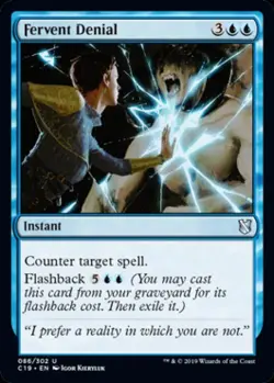 Fervent Denial - Medium Play MTG Commander 2019 - Image 1