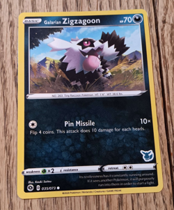 Pokemon TCG Card Galarian Zigzagoon 035/073 Dark Type 2020 - Image 2