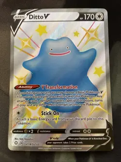 Ditto V SV118/SV122 Shining Fates: Shiny Vault Holo Pokemon Card Normal Type - Image 1
