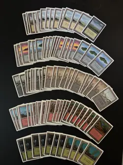 Magic the Gathering 1993 Unlimited 100 Lands Plains Island Mountain Forest Swamp - Image 1
