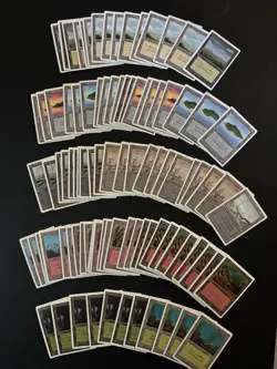 Magic the Gathering 1993 Unlimited 100 Lands Plains Island Mountain Forest Swamp - Image 2