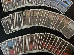Magic the Gathering 1993 Unlimited 100 Lands Plains Island Mountain Forest Swamp - Image 5