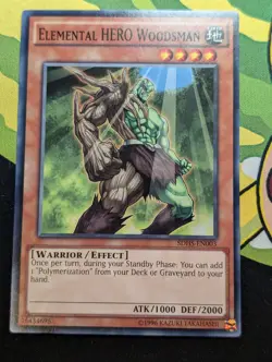 Elemental HERO Woodsman SDHS-EN003 YuGiOh TCG Card - Common - Light Play - Image 1
