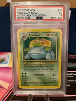 2002 Pokemon Venusaur Holo Legendary Collection Card #18 PSA 5 - Image 1