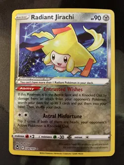 Radiant Jirachi Rare - 120/195 - Silver Tempest Pokemon Card Steel Type - Image 1
