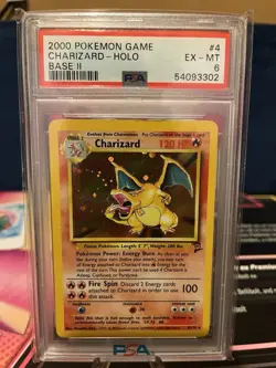 2000 Pokemon Base II Charizard Holo PSA 6 Card #4 - Image 1