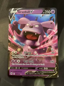 Granbull V 057/172 Swsh09: Brilliant Stars Holo Pokemon Card Psychic Type - Image 1