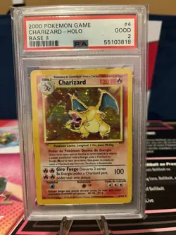 2000 Pokemon Charizard Holo Card PSA 2 Base Set II #4 - Image 1