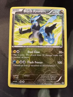 Black Kyurem 100/149 Boundaries Crossed Rare Pokemon Card Dragon Type LP - Image 1