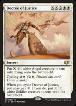 Decree of Justice - Medium Play MTG Commander 2014 Edition - Image 1