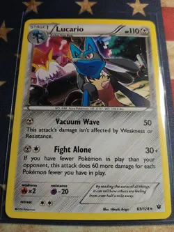 Pokemon LUCARIO 63/124 Fates Collide KNOCK OUT COLLECTION COSMOS HOLO - Image 1