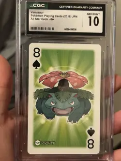 2016-17 POKEMON AS PLAYING CARDS 8 OF SPADES VENUSAUR CGC 10 GEM MINT - Image 1