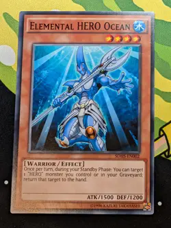 Yugioh - Elemental HERO Ocean SDHS-EN002 Unlimited - Common - Light Play - Image 1