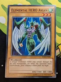Yugioh Elemental Hero Avian SDHS-EN006 - Common - Light Play - Image 1