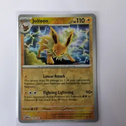 Pokemon Card Jolteon 151 Reverse Holo Rare & Holo Rare bundle 135/165 Near Mint - Image 2