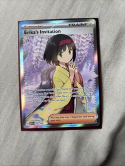 Pokemon TCG Erika's Invitation 196/165 Full Art Trainer Card - Image 4