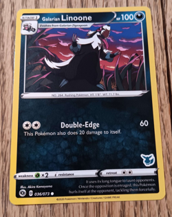 Pokemon TCG Card Galarian Linoone 036/073 Dark Type 036/073 2020 - Image 1