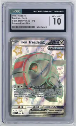 Iron Treads ex SVP 073 Black Star Promo - Paldean Fates 2024 Pokemon Card CGC 10 - Image 1