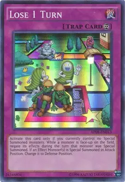 Yu-Gi-Oh Card - AP08-EN013 - LOSE 1 TURN (super rare holo) - NM/Mint - Image 1