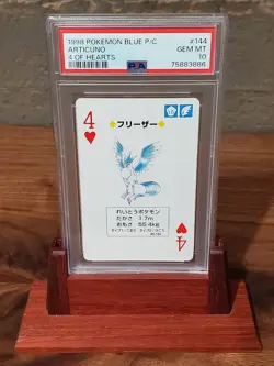 1998 Pokemon Articuno Blue Back Poker Playing Card 4 of Hearts - PSA 10 - Image 1