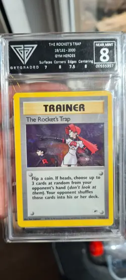 Get Graded 8 Gym Heroes Holo The Rockets Trap Pokemon Card. Not PSA - Image 1