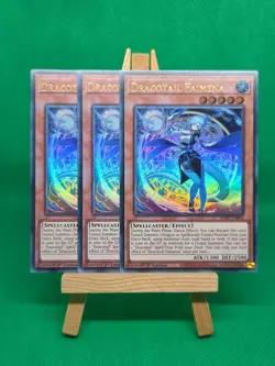 3 X Dracotail Faimena Yu-Gi-Oh! JUSH-EN002 1st Ultra Rare - Image 2