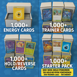 1000+ Pokemon Cards -Energy, Trainer, Holo, Starter w/ 8 EX/V + Codes -Free Ship - Image 2