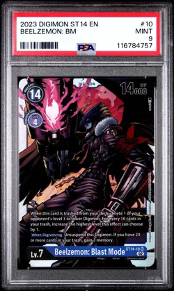 2023 Digimon Advance Deck: Beelzemon Blast Mode SR 10 Digimon Card PSA 9 MINT - Image 1