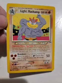 LIGHT MACHAMP 25/105 Neo Destiny Rare 1st Edition WOTC Pokemon Card Vintage - Image 1