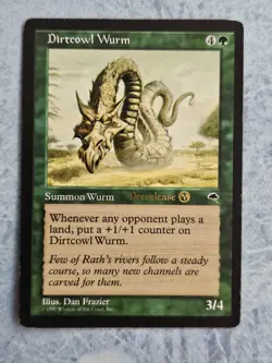 Dirtcowl Wurm - Tempest - Magic the Gathering - MTG - Pre-release Card - Image 1