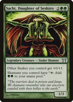 Sachi, Daughter of Seshiro - Champ of Kami MTG LEGENDARY CREATURE SNAKE SHAMAN - Image 1