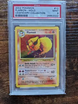 2002 Flareon 10/110 Legendary Collection Holo Rare PSA 9 Pokemon TCG - Image 1
